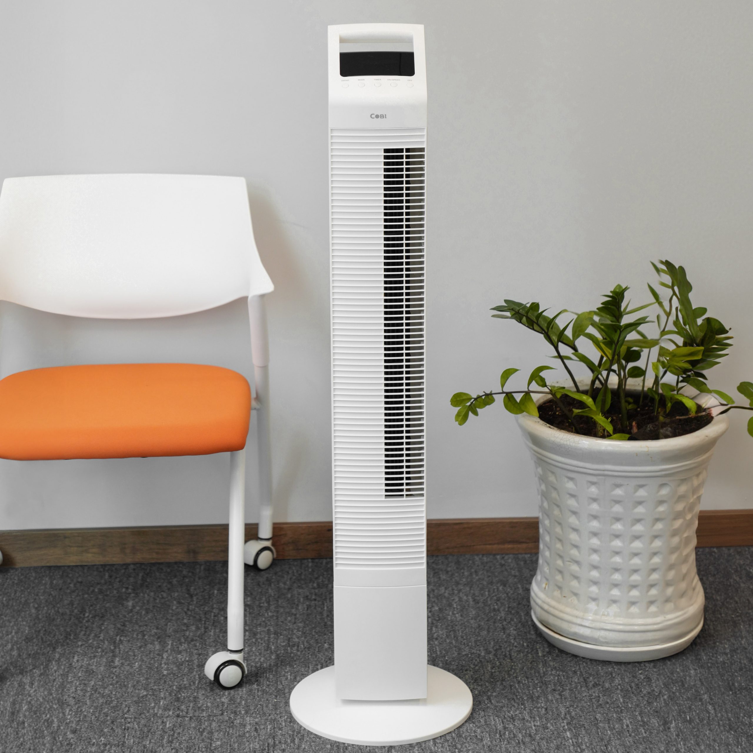 Quạt tháp Anion 44″ COBI – Màu trắng, làm mát nhanh, Thiết kế hiện đại, phân bổ gió đều_341733