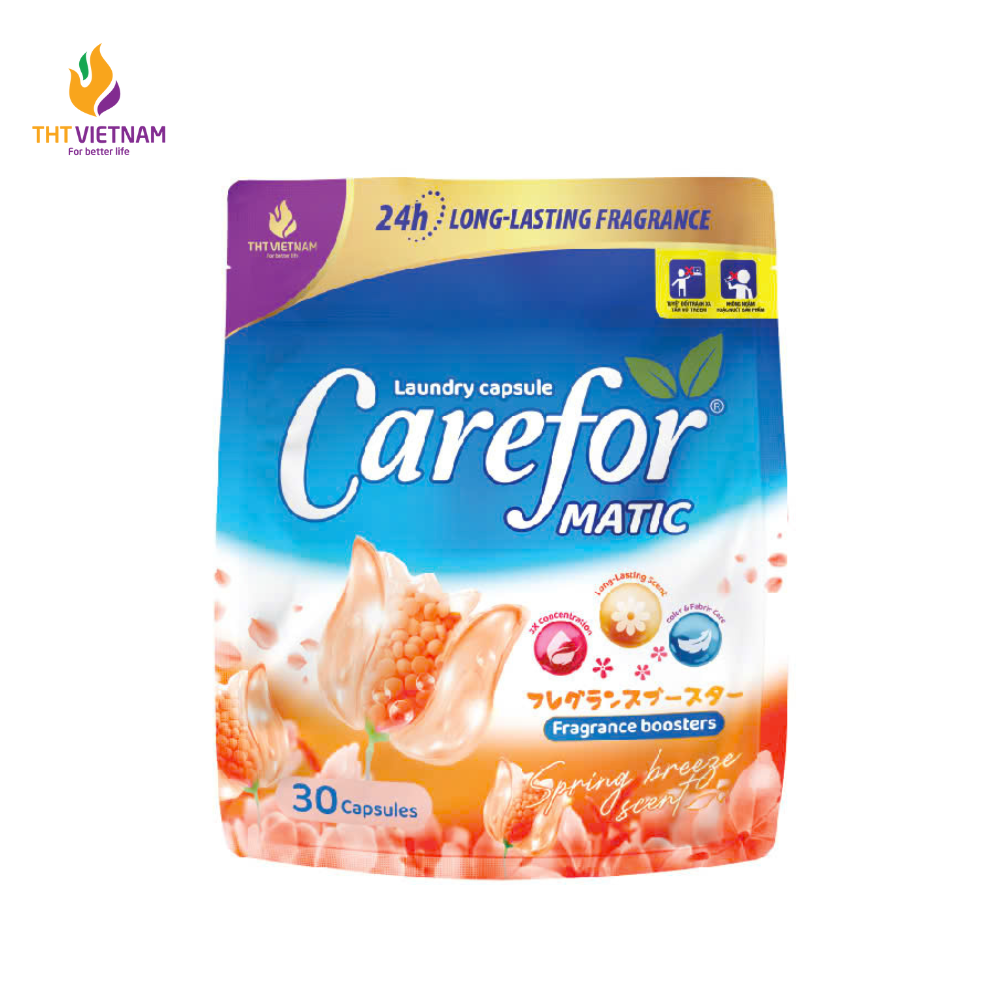 Viên giặt xả Carefor Matic hương gió xuân 315gram – Túi 30 viên (dùng cho máy giặt)