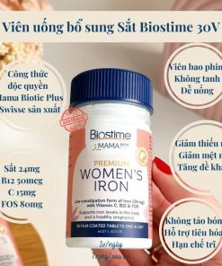 Viên uống bổ sung sắt hữu cơ Biostime Úc 30v