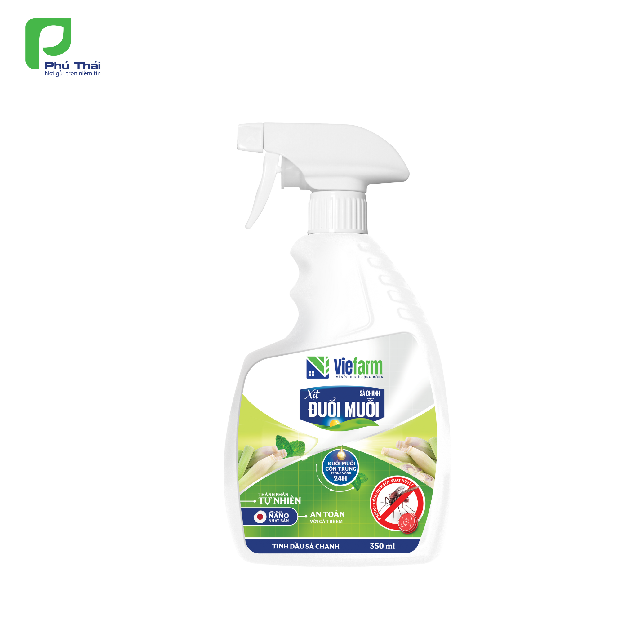 Đuổi muỗi tinh dầu sả chanh VIEFARM 350ml