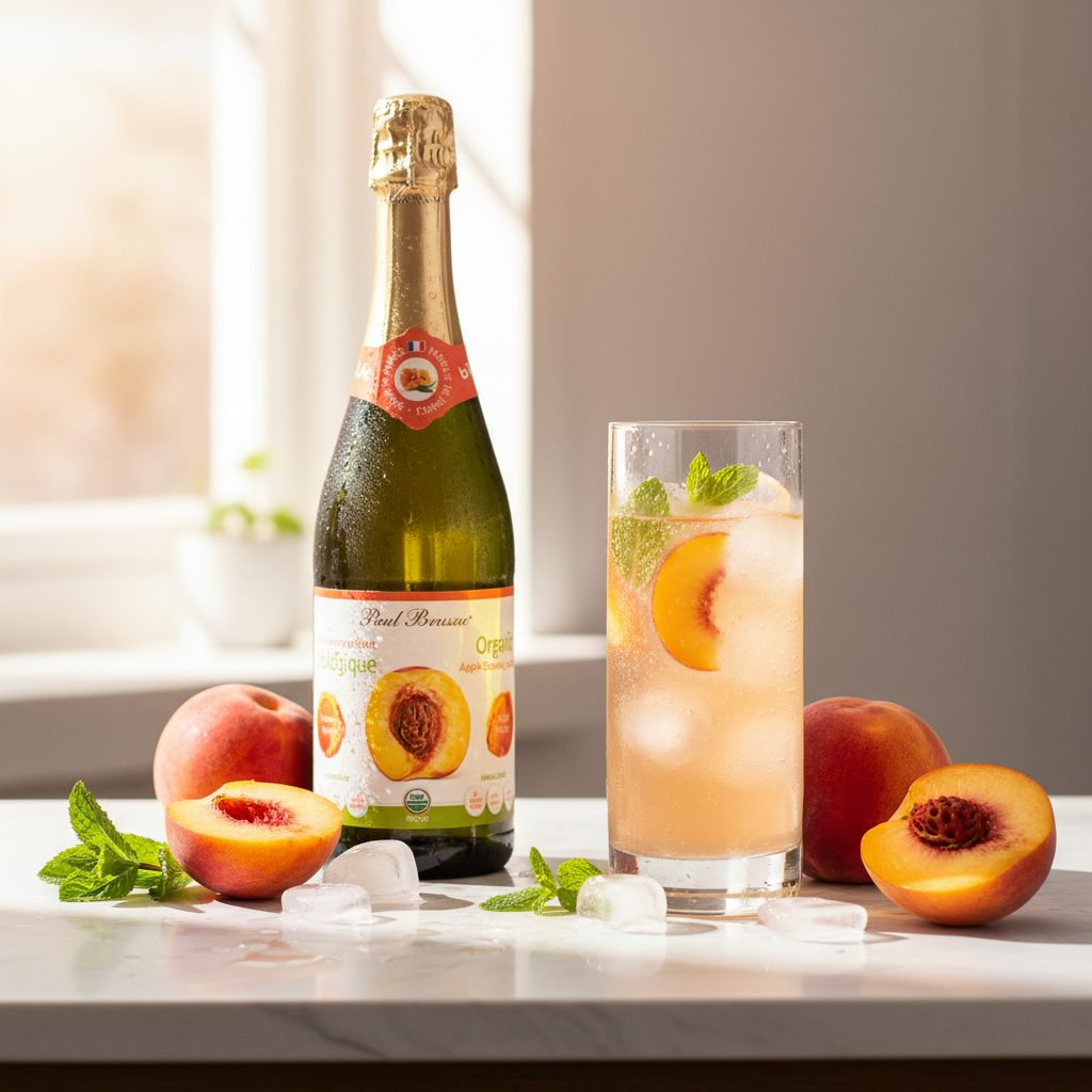 Nước hoa quả hữu cơ có ga vị táo đào Paul Brassac