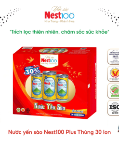 Nước yến sào Nest100 Plus lon 190ml – Thùng 30 lon