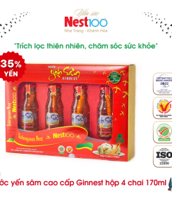 Nước Yến Sâm cao cấp Ginnest Nest100 (4 chai 170ml + túi)
