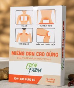 Miếng dán cao gừng Eden Farm – Giảm đau mỏi xương khớp cổ vai gáy – Hộp 10 miếng 11x15cm