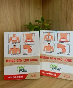 Miếng dán cao gừng Eden Farm – Giảm đau mỏi xương khớp cổ vai gáy – Hộp 10 miếng 11x15cm
