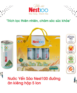 Nước yến sào Nest100 đường ăn kiêng Hộp 5 lon