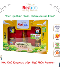 Hộp quà tặng Cao cấp – Ngũ Phúc Premium yến chưng Nest100 cao cấp (kèm túi)