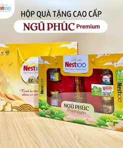 Hộp quà tặng Cao cấp – Ngũ Phúc Premium yến chưng Nest100 cao cấp (kèm túi)