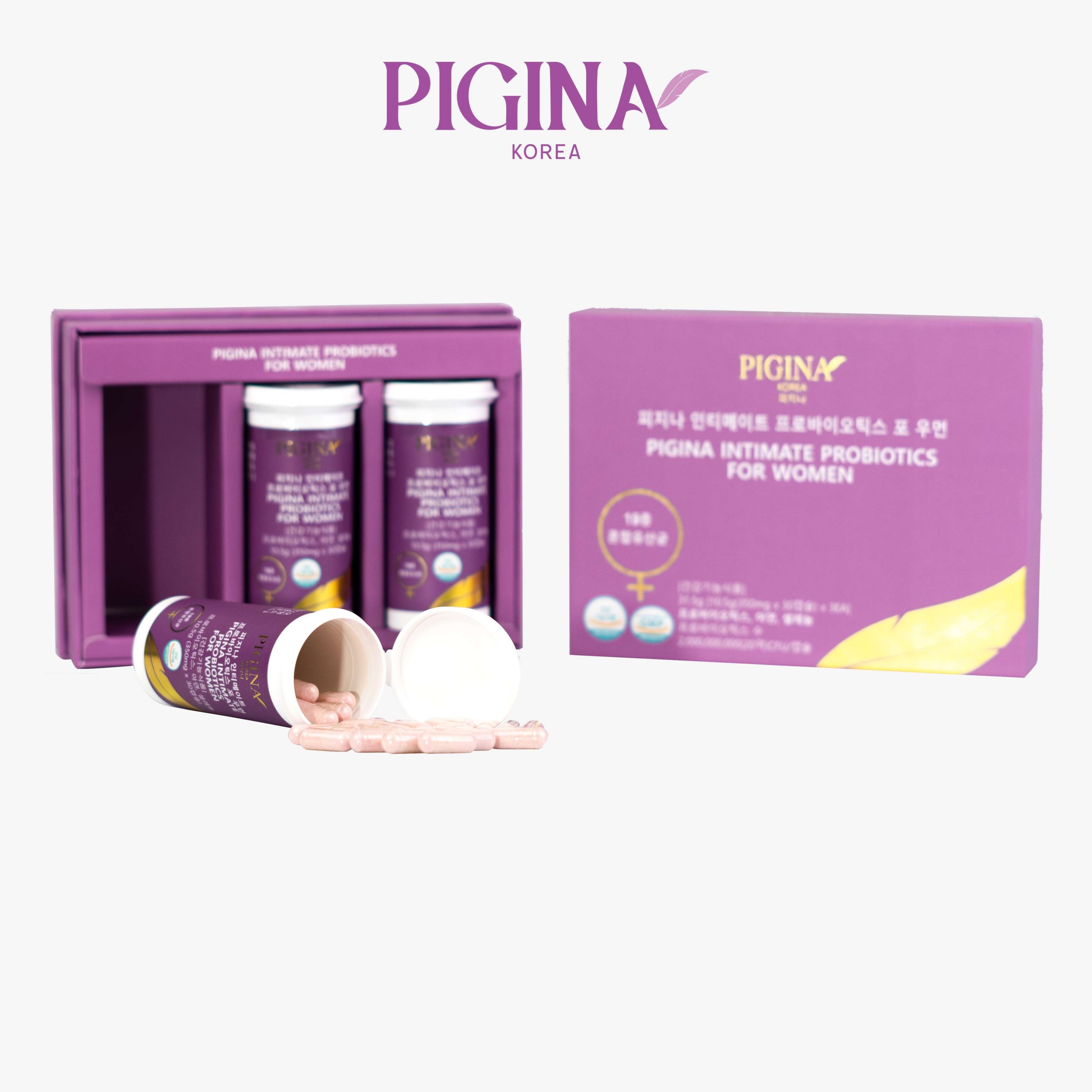 Set 3 viên uống bổ sung lợi khuẩn cho Nữ giới Pigina (3 lọ x 30 viên)