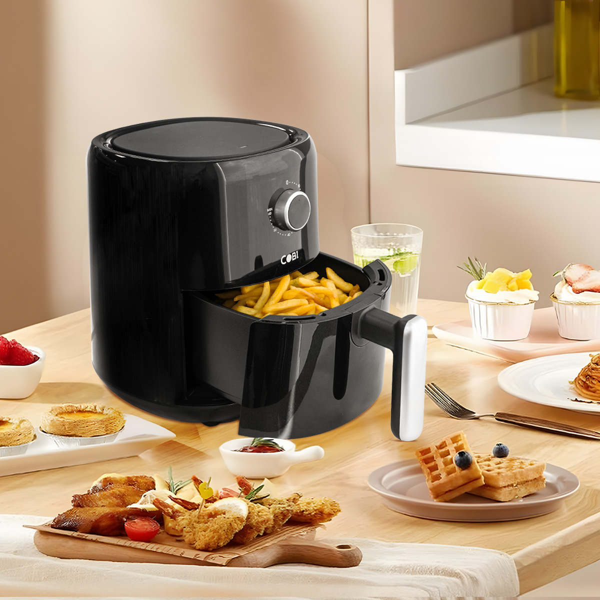 Nồi chiên không dầu mini 3L COBI – Thiết kế nhỏ gọn, dễ dùng, tiện lợi nhà bếp_355040