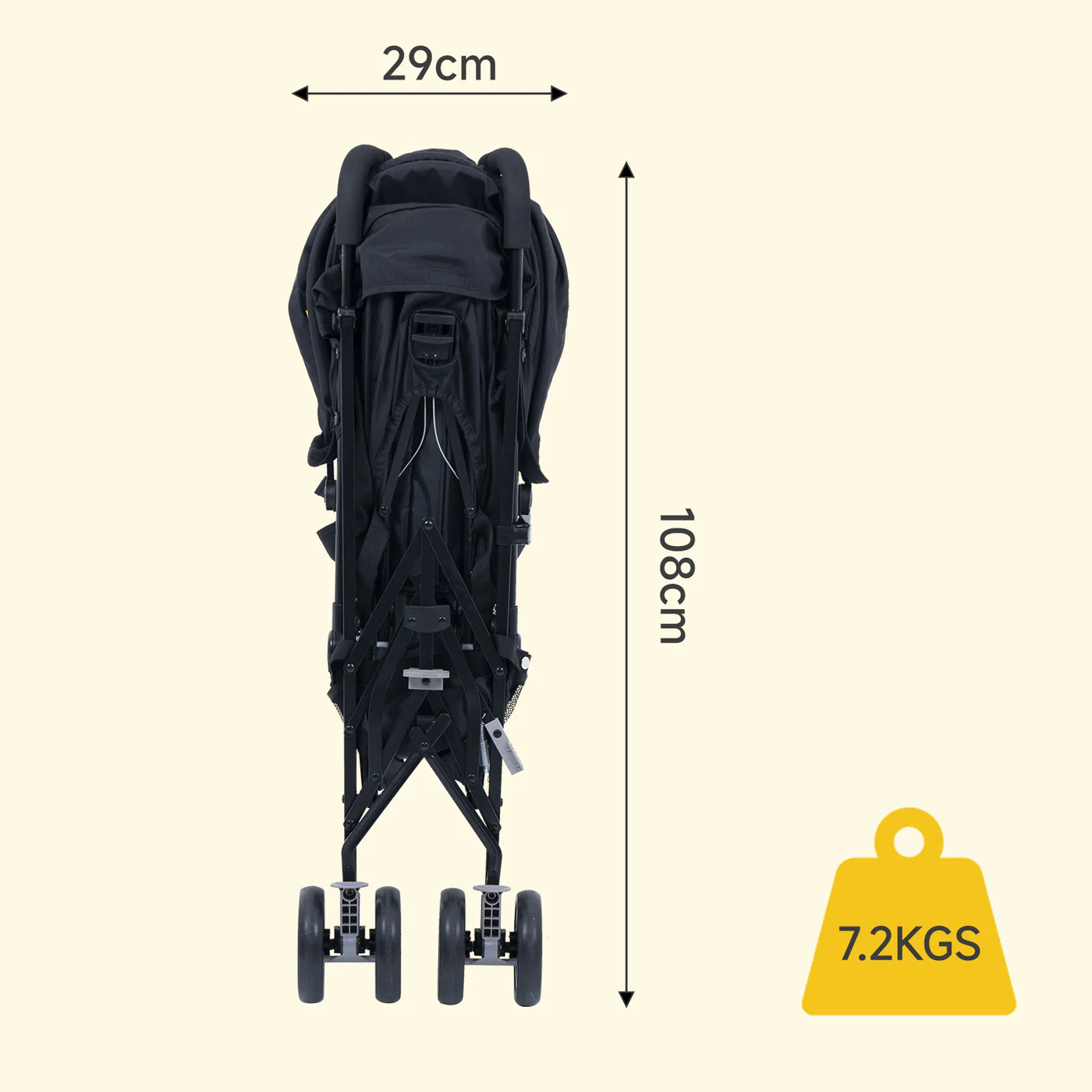 Xe đẩy Jovikids Ezra cho bé 0-6 tuổi, từ 0-22kg (màu đen)