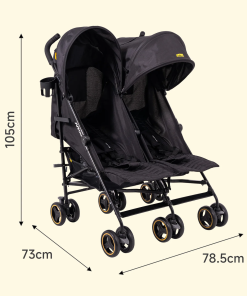 Xe đẩy Đôi Jovikids Ezra cho bé 0-6 tuổi, từ 0-22kg (màu đen)