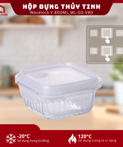 Hộp đựng thực phẩm thủy tinh Neoflam Wavelock V 800ML_364365