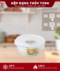 Hộp đựng thực phẩm thủy tinh Neoflam Wavelock V 370ML_364366