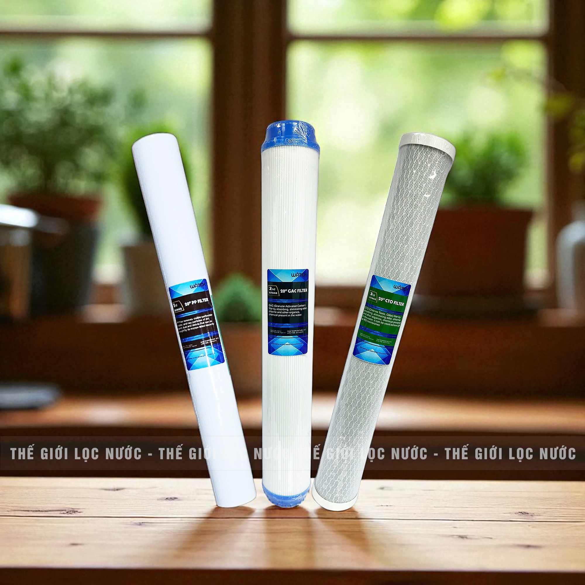 Combo 3 lõi lọc thô 1-2-3 kích thước 20 inch dùng cho máy lọc nước bán công nghiệp Watek