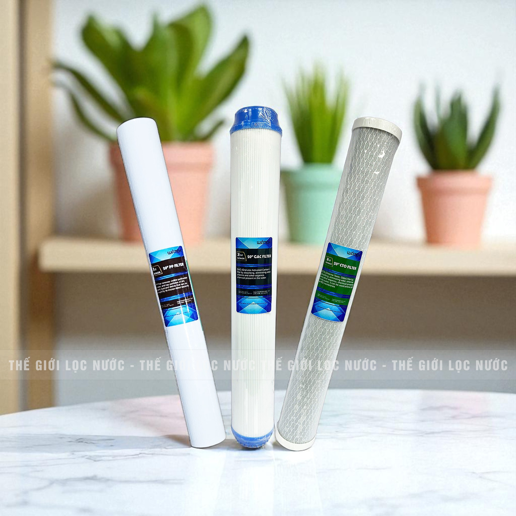 Combo 3 lõi lọc thô 1-2-3 kích thước 20 inch dùng cho máy lọc nước bán công nghiệp Watek