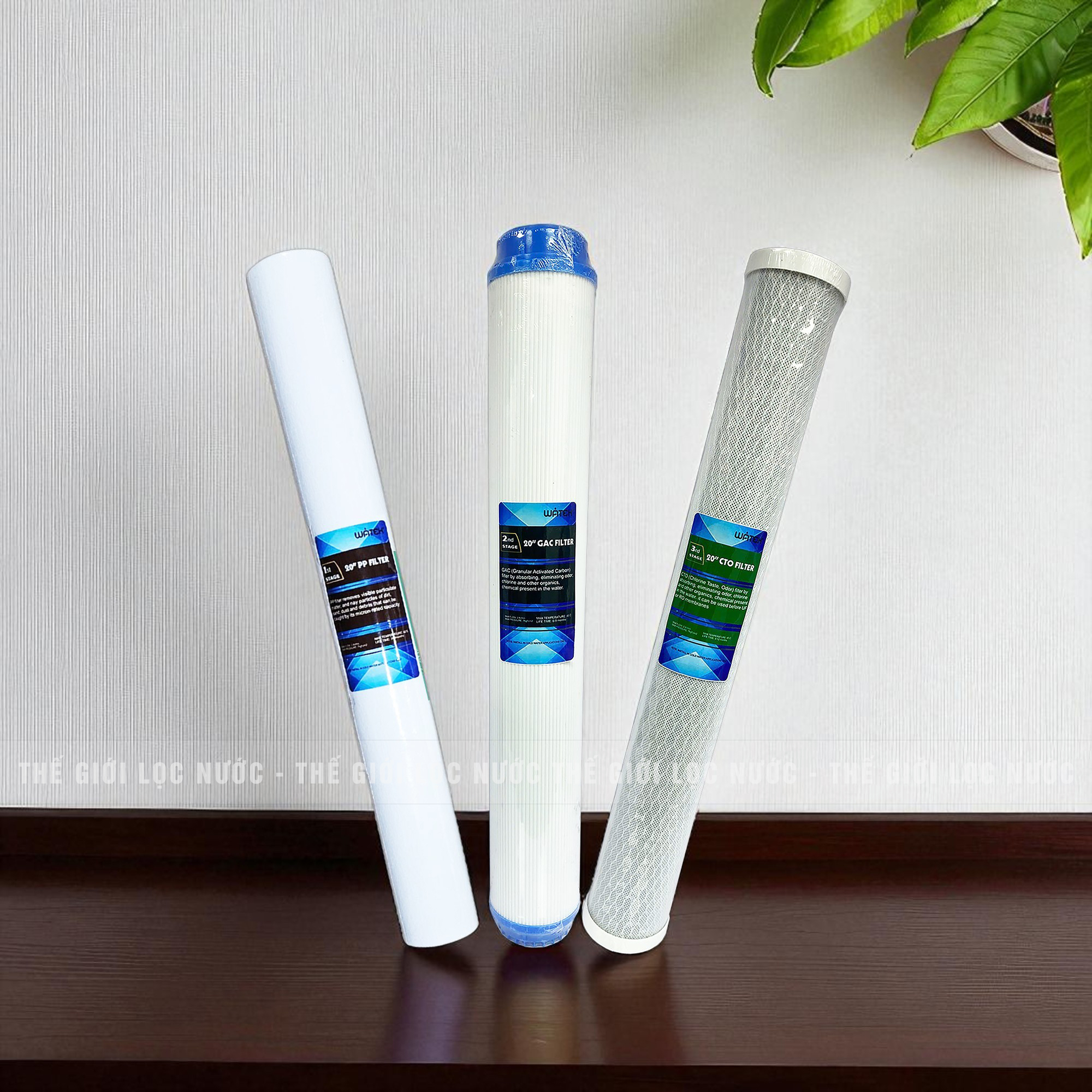 Combo 3 lõi lọc thô 1-2-3 kích thước 20 inch dùng cho máy lọc nước bán công nghiệp Watek