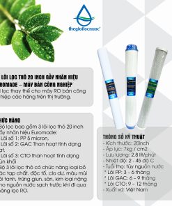 Combo 3 lõi lọc thô 1-2-3 kích thước 20 inch dùng cho máy lọc nước bán công nghiệp Watek