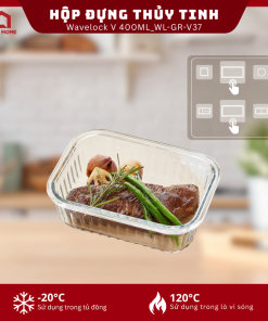 Hộp đựng thực phẩm thủy tinh Neoflam Wavelock V 400ML_364359