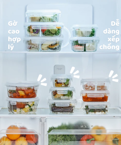 Hộp đựng thực phẩm thủy tinh Neoflam Wavelock V 400ML_364359