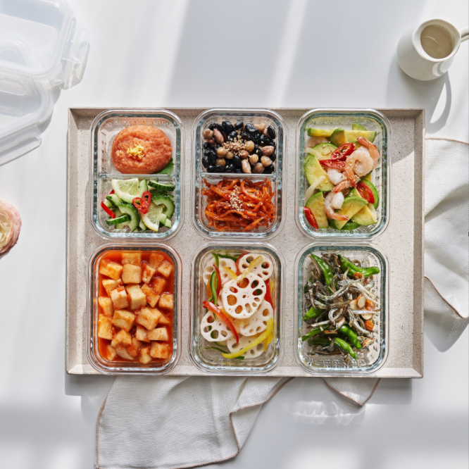 Hộp đựng thực phẩm thủy tinh 2 ngăn Wavelock V 630ML_364370