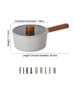 Quánh Hàn Quốc FIKA Object 18cm, đáy từ toàn bộ, nắp kính, màu xanh xám_365131