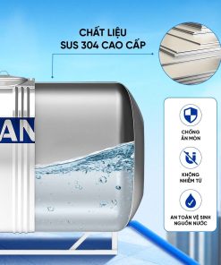 Bồn nước ngang Inox Tân Á 500L ĐK700 – Chỉ bán tại miền Bắc