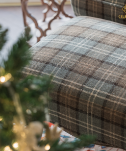 Đôn CELESTINE Moiti Queen Anne vải kẻ Anh