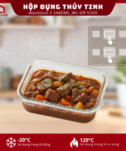 Hộp đựng thực phẩm thủy tinh Wavelock V 1480ML_364362