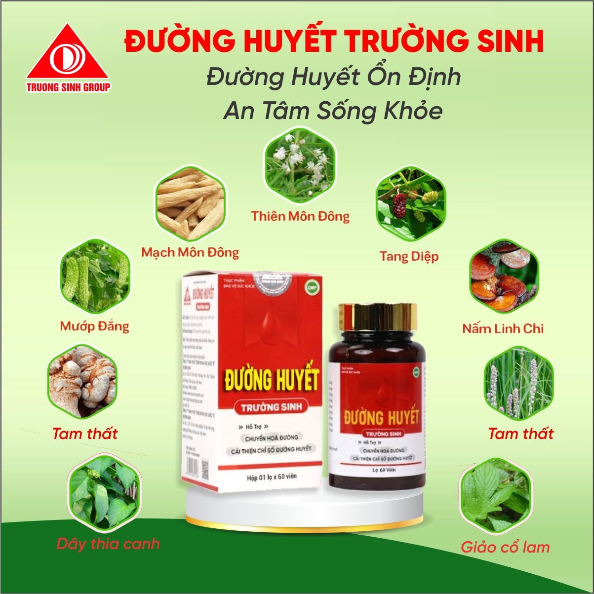 TPBVSK Đường huyết Trường Sinh Hộp 60v