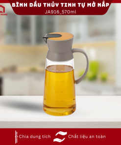 Bình dầu thủy tinh tự mở nắp có tay cầm, màu ngẫu nhiên dung tích 570ml_376065