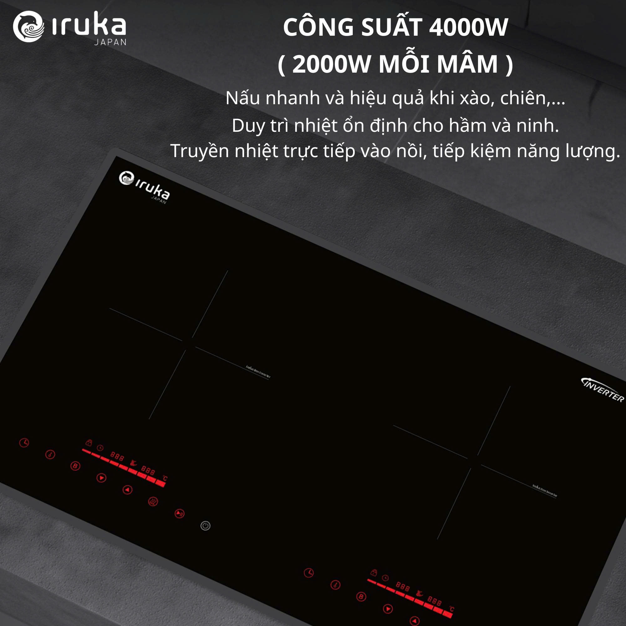 Bếp điện từ đôi Iruka I-36