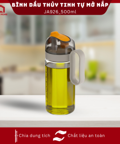 Bình dầu thủy tinh tự mở nắp có tay cầm dung tích 570ml 500ml_376067