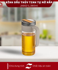 Bình dầu thủy tinh tự mở nắp có tay cầm màu ngẫu nhiên dung tích 560ml_376069