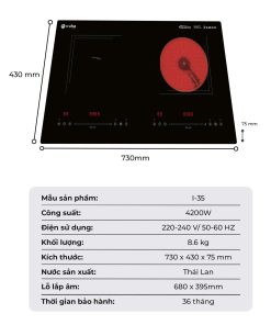 Bếp điện đôi (hồng ngoại và điện từ) Iruka I-35