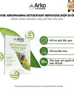Nước uống ARKOPHARMA DETOXIFIANT HEPATIQUE hỗ trợ giải độc gan, hỗ trợ tiêu hóa (Hộp 20 ống)