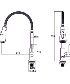 Vòi bếp HAFELE nước lạnh DIY Chrome