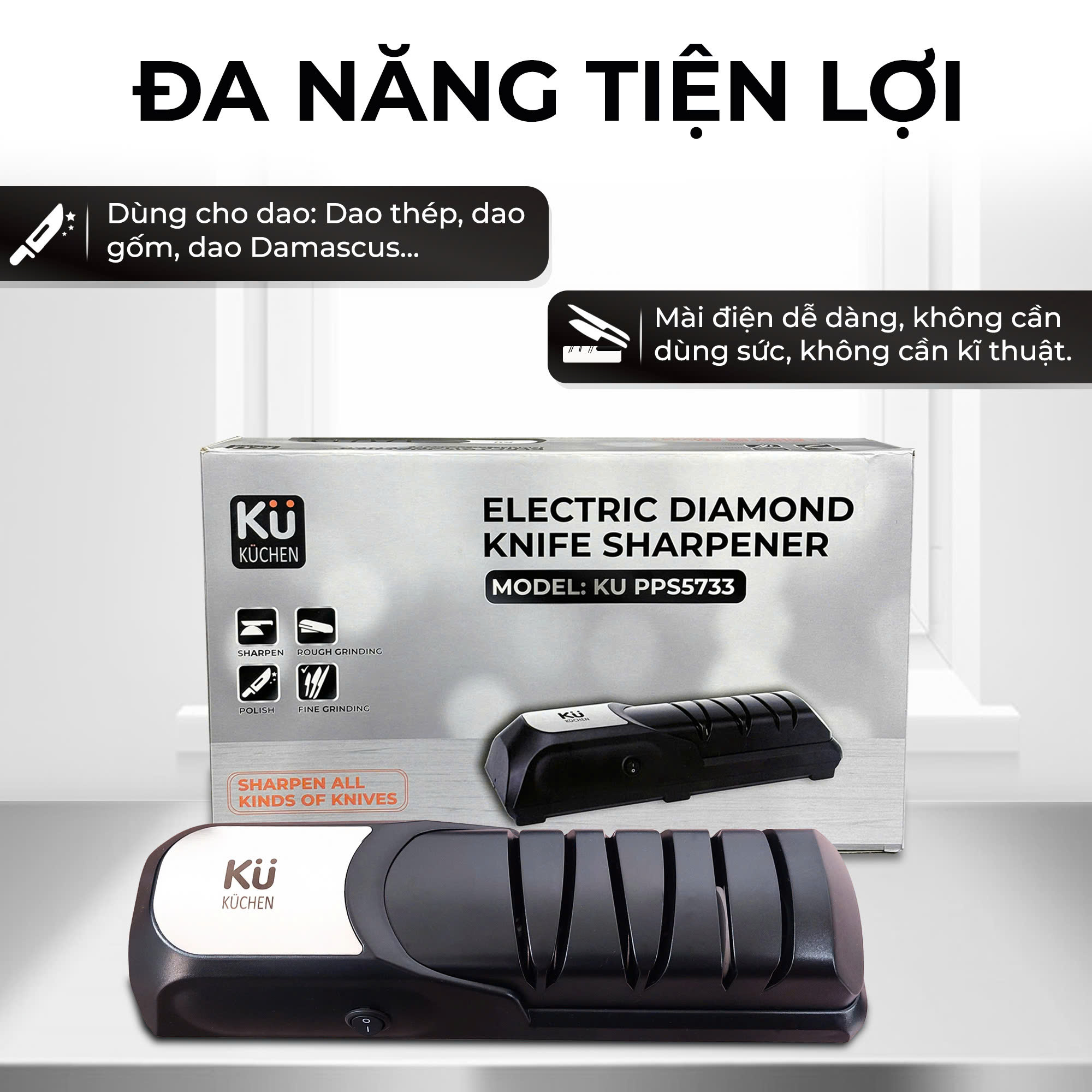 Máy mài dao điện kim cương KU PPS5733