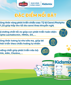 Sữa Bột Kidsmix Advanced Số 2 800gr Dành Cho Bé Từ 12-24 Tháng Tuổi