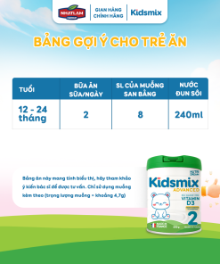 Sữa Bột Kidsmix Advanced Số 2 800gr Dành Cho Bé Từ 12-24 Tháng Tuổi