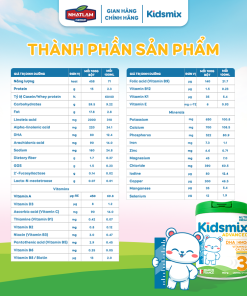 Sữa Bột Kidsmix Advanced Số 3 800gr Dành Cho Bé Từ 24 Tháng Tuổi