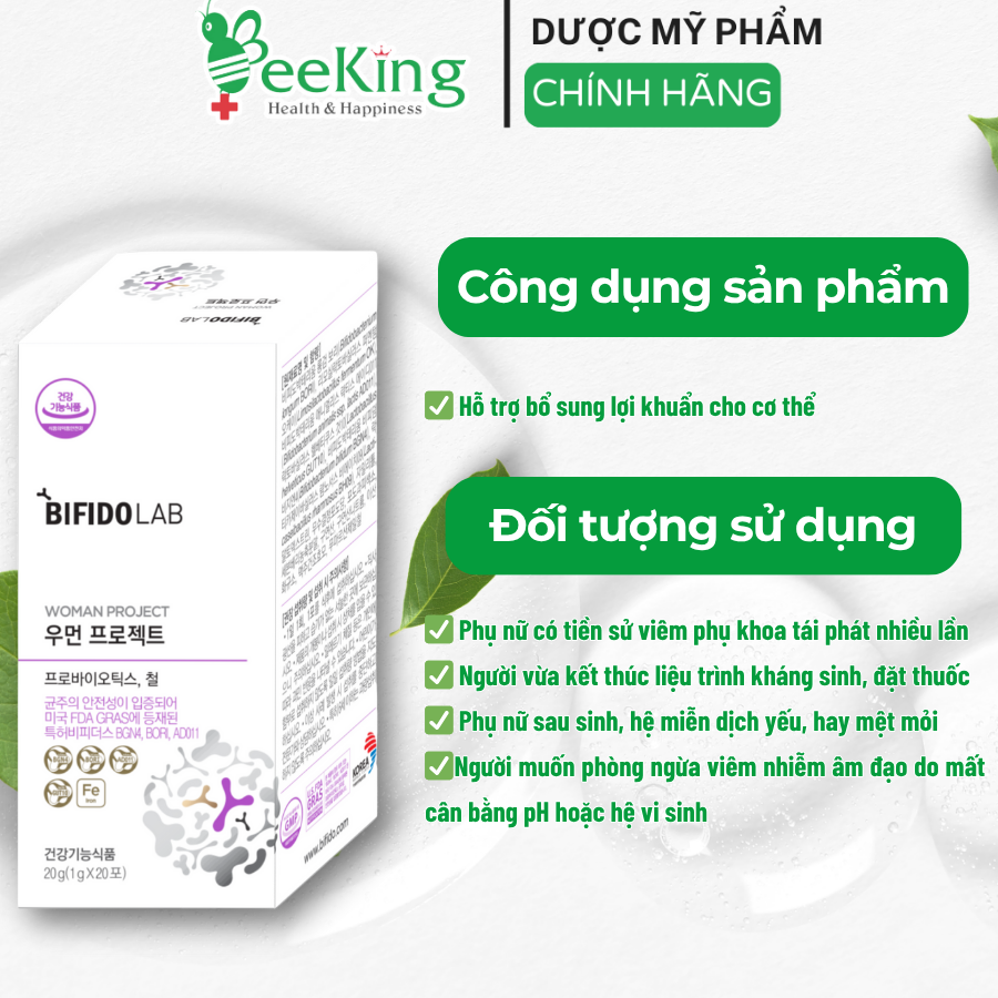 Thực phẩm bảo vệ sức khỏe BIFIDOLAB WOMAN PROJECT (Hộp 20 gói)