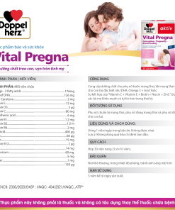 TPBVSK VITAL PREGNA hỗ trợ bổ sung vitamin và khoáng chất cho bà bầu