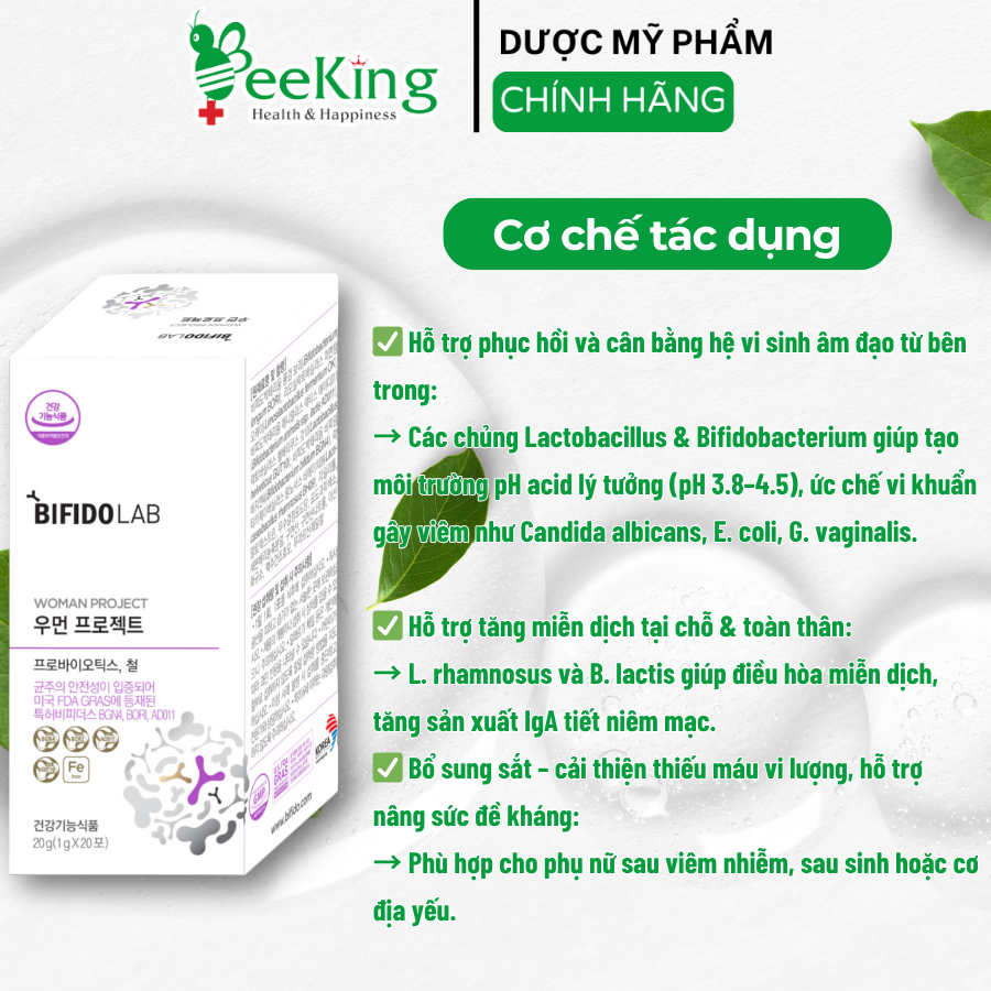 Thực phẩm bảo vệ sức khỏe BIFIDOLAB WOMAN PROJECT (Hộp 20 gói)