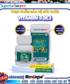 Children’s D3 + K2 – Bổ sung vitamin D3 và K2, hỗ trợ hấp thu canxi, tốt cho xương và răng của bé