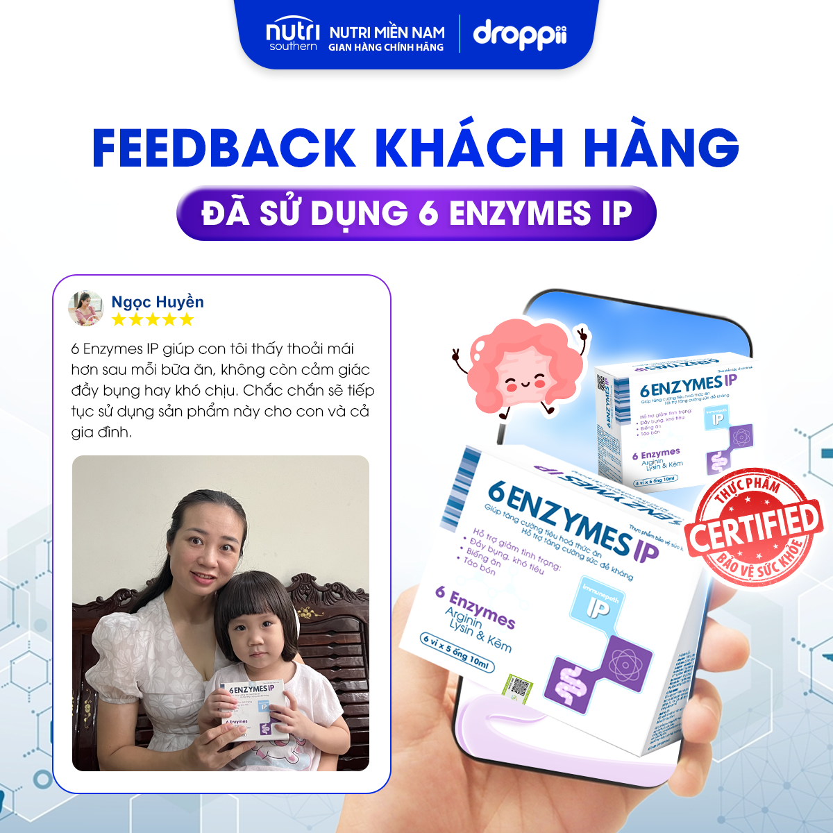 Thực phẩm bảo vệ sức khỏe 6 ENZYMES IP