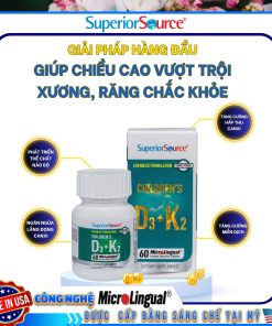 Children’s D3 + K2 – Bổ sung vitamin D3 và K2, hỗ trợ hấp thu canxi, tốt cho xương và răng của bé