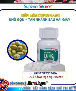 Children’s D3 + K2 – Bổ sung vitamin D3 và K2, hỗ trợ hấp thu canxi, tốt cho xương và răng của bé