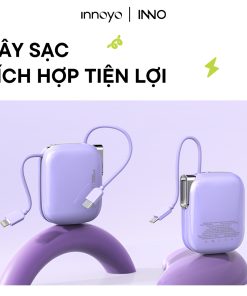 Sạc dự phòng tích hợp dây InnoPower Wired Charging 10000mAh