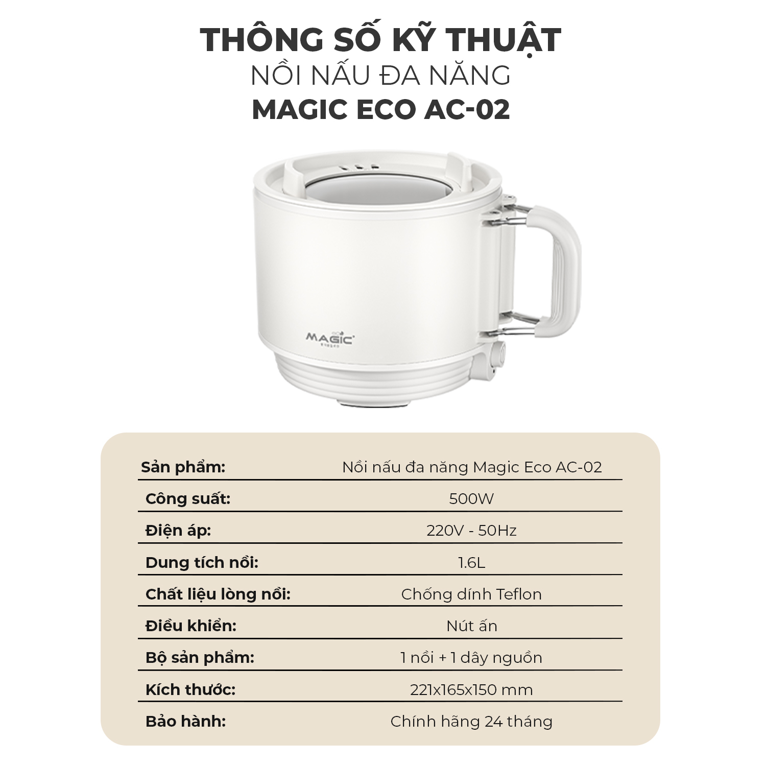 Nồi nấu đa năng Magic Eco AC-02